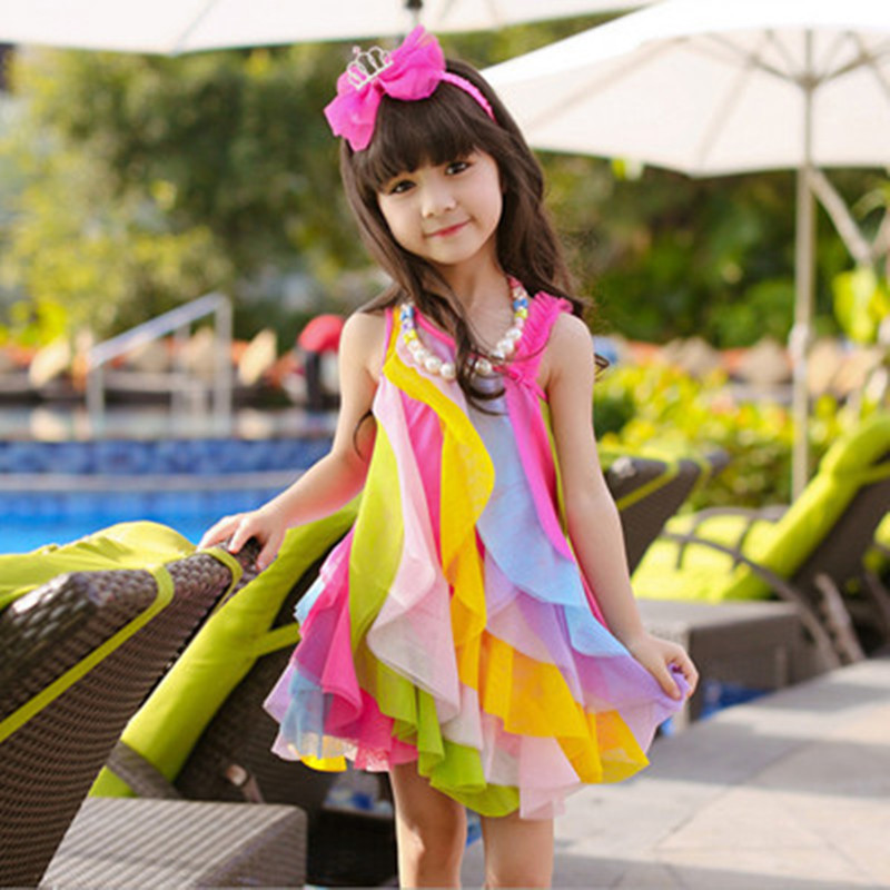 Summer Gauze Clothing - Zomer Meisjes Jurk Geen Ketting Koreaanse