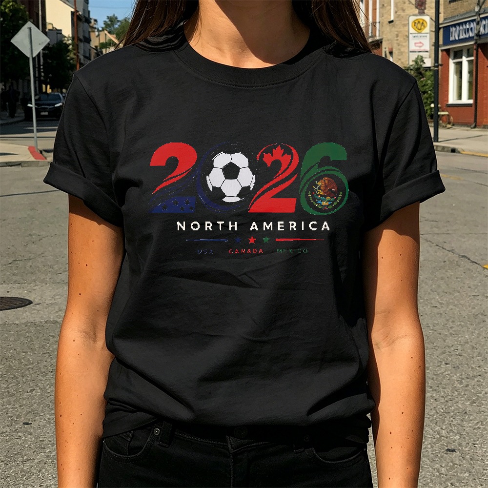 Summer Clothing Women Canada - 2026 Noord-Amerika Voetbal Grafische T-shirt voor