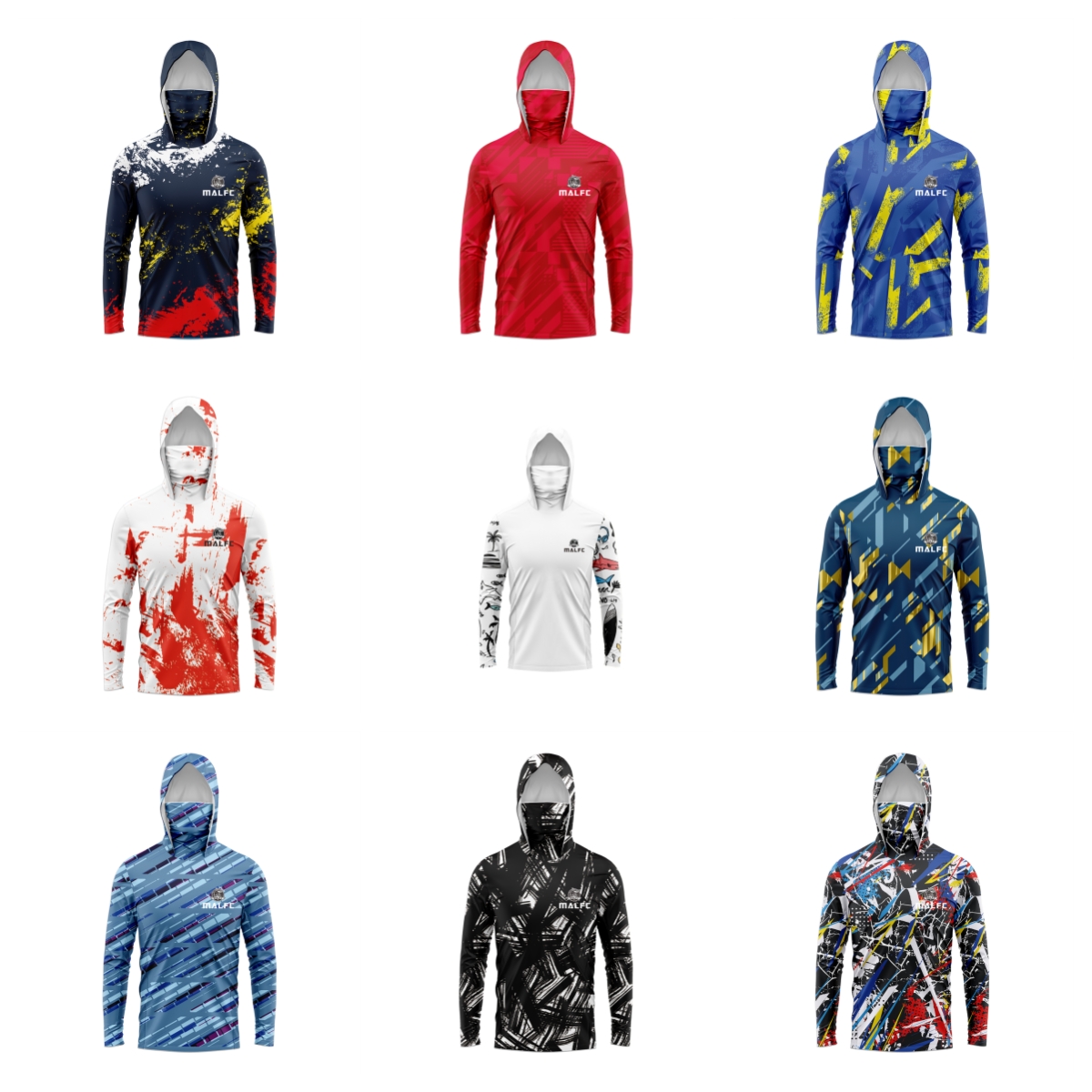 Rash Guard Long Sleeve - MALFC Heren Hood Fishing Shirt met
