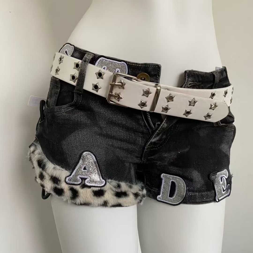Summer Clothing Girls - Y2k Geborduurde Patch Denim Shorts Vrouw