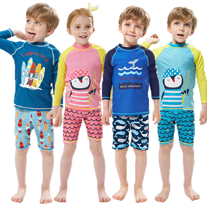 Rash Guard Long Sleeve - Kinderen Vis Dolfijn Print Badmode Rash