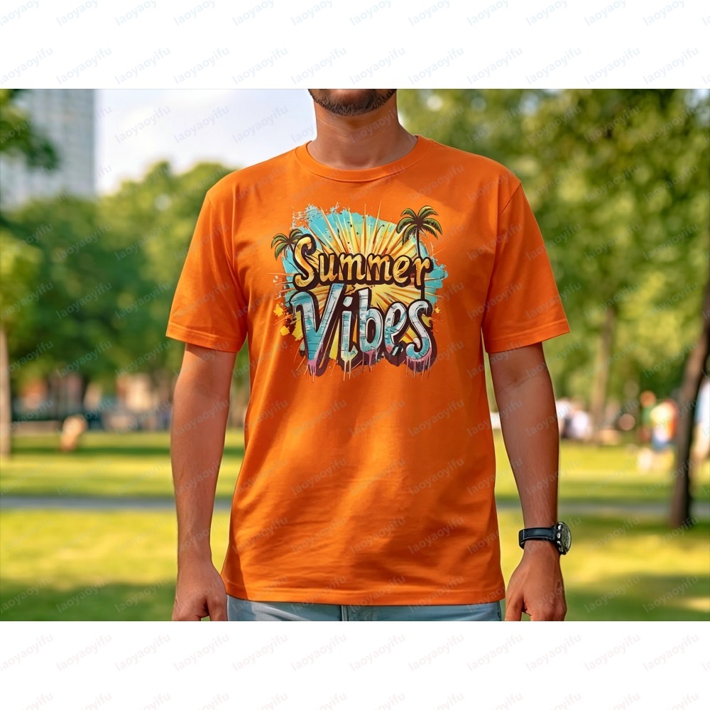 Summer Vibes Clothing Men - Unisex Summer Vibes T-shirt Kleurrijke palmbomen