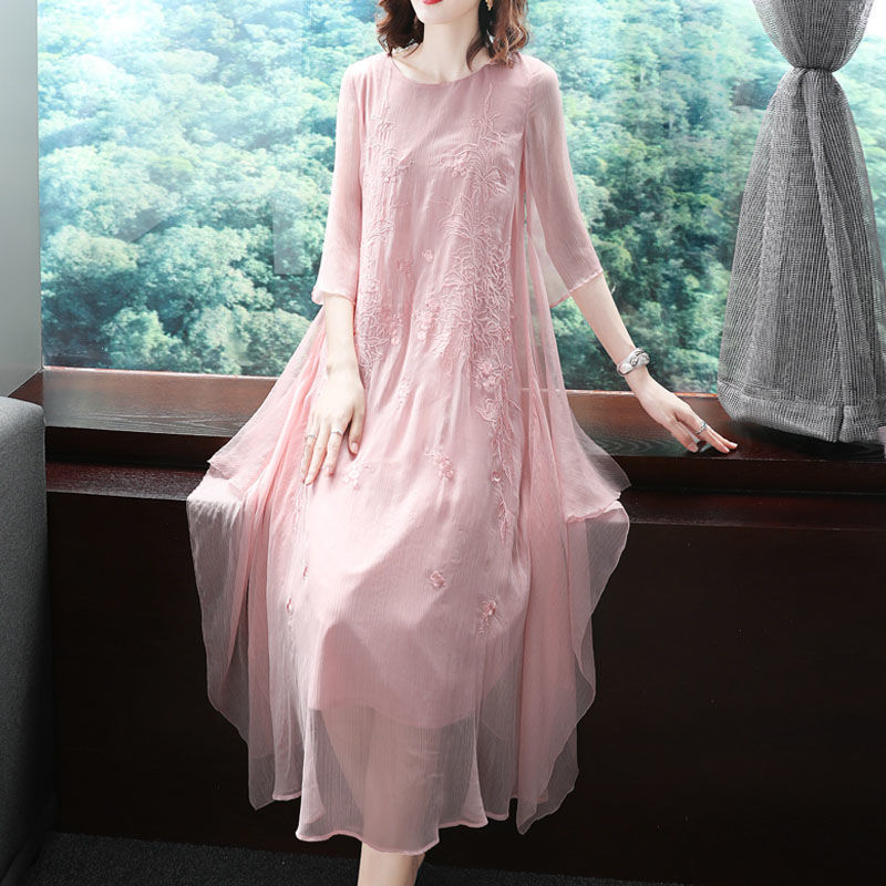 Elegante O-hals gesplitste gaa - Summer Gauze Clothing recensie en prijs