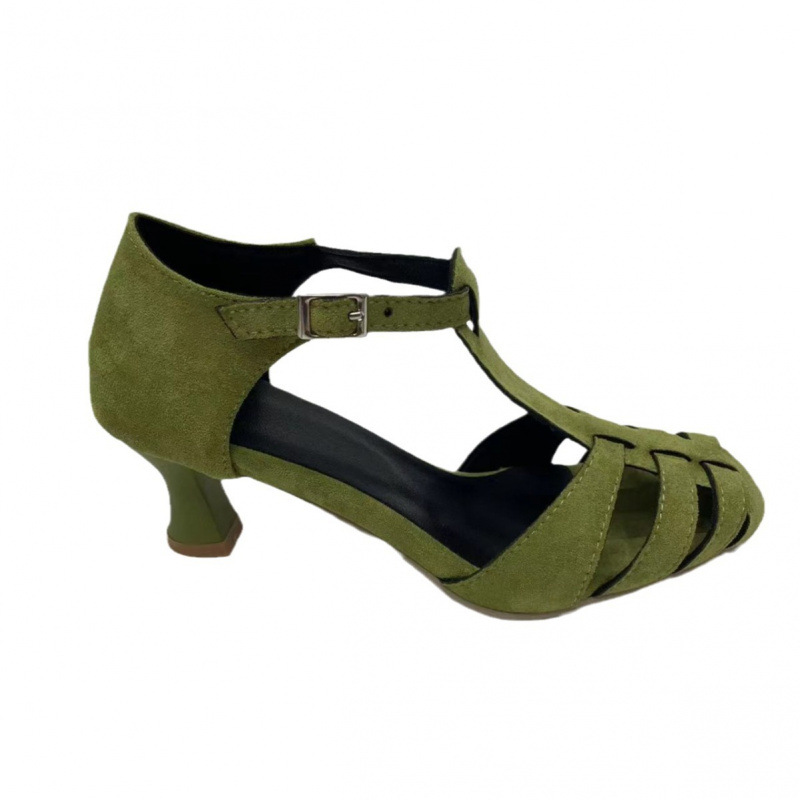 Dames Groene Suède Kitten Heel - Summer Clothing Items recensie en prijs