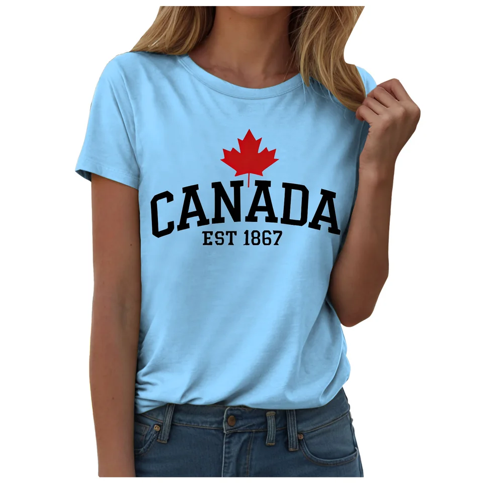 Maple Leaf Flag T-shirt voor d - Summer Clothing Women Canada recensie en prijs